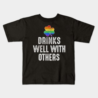 Drinks Well With Others Lgbt Gay Kids T-Shirt